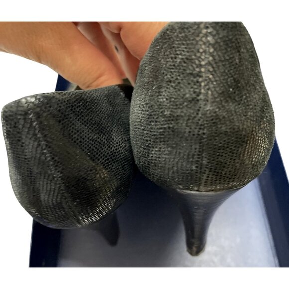 Womens AK Anne Klein iflex AK7 CAKE WALK Black Leather Heels Size 8 1/2 M - Picture 9 of 13